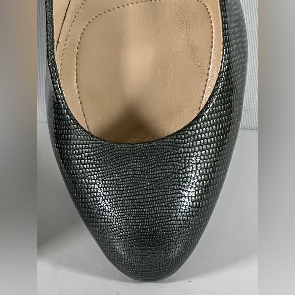 Calvin Klein‎ Renni Olive Gray Pumps Lizard Print Patent Officewear Sz 9 1/2 - Picture 8 of 12